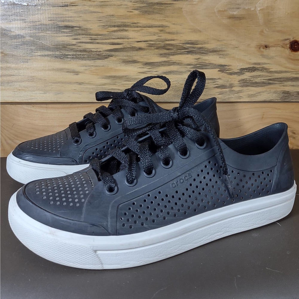 Crocs Citilane Roka Court shoes Lace up Sneakers women's 7 black comfortable